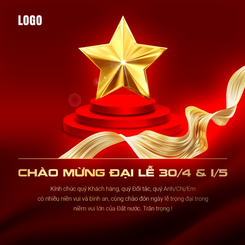 Celebration banner for Vietnam's Reunification Day and Workers' Day banner poster social media, poster chào mừng đại lễ